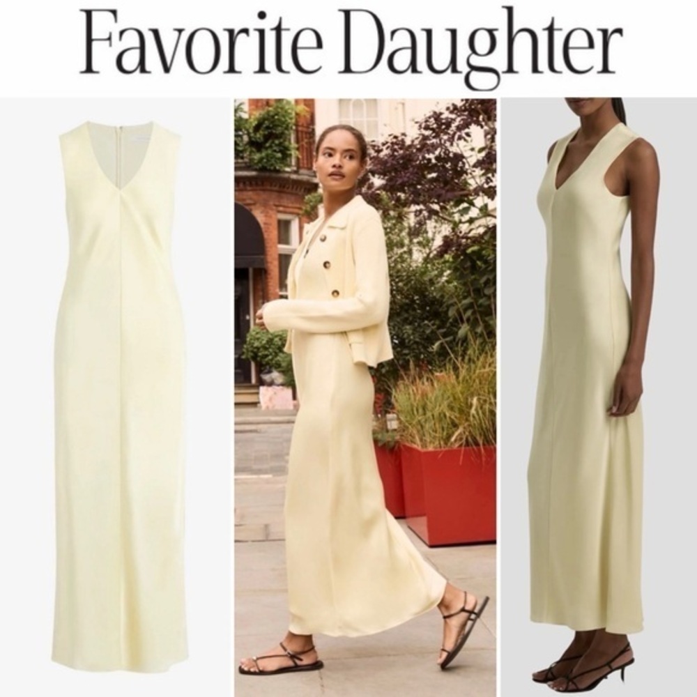 Favorite Daughter The Favorite Column Dress in Yellow Cream Sleeveless Sz M NWT
